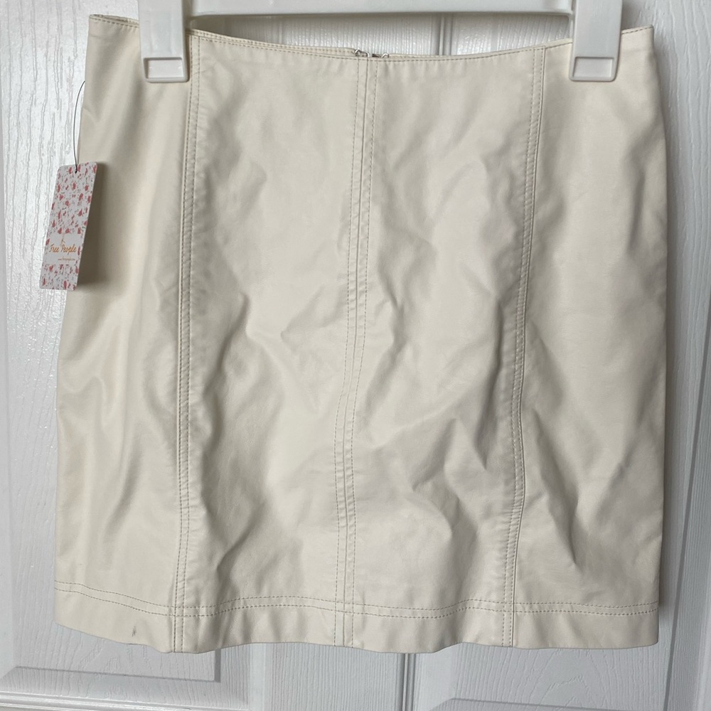 Free People White Pleather Skirt NWT